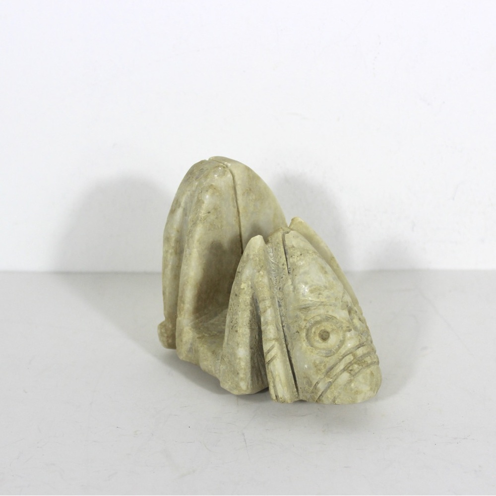 Hand Carved Vintage Stone Sculpture Head Bust Figure Soapstone Carving Handmade
